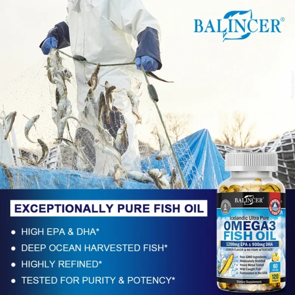 Omega-3 Fish Oil Supplement - with EPA & DHA - Supports Heart and Brain Health Omega 3 Fatty Acids - Image 4