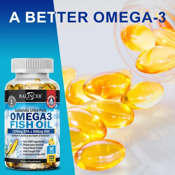 Omega-3 Fish Oil Supplement - with EPA & DHA - Supports Heart and Brain Health Omega 3 Fatty Acids