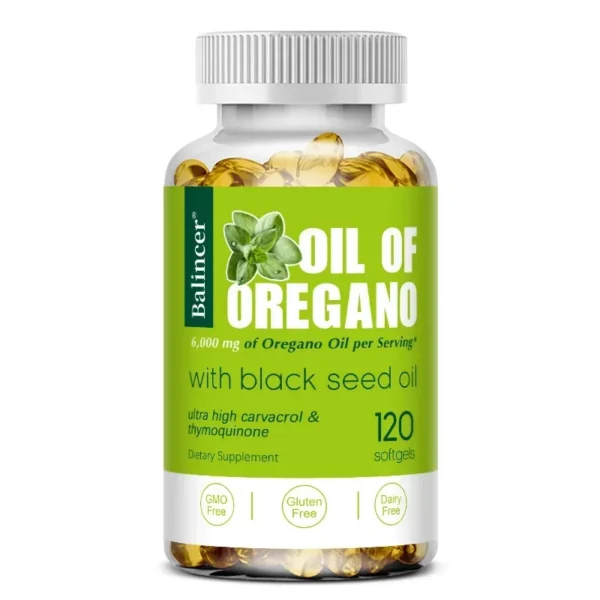 2 in 1 Oil of Oregano Capsules with Black Seed Oil - Relieves Bloating&Flatulence,Digestion,Boosts Immunity