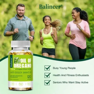2 in 1 Oil of Oregano Capsules with Black Seed Oil - Relieves Bloating&Flatulence,Digestion,Boosts Immunity