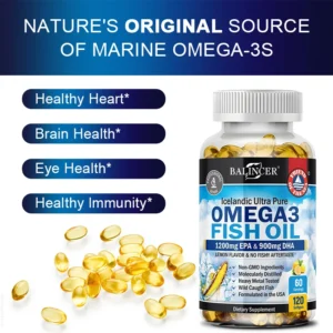 Omega-3 Fish Oil Supplement - with EPA & DHA - Supports Heart and Brain Health Omega 3 Fatty Acids