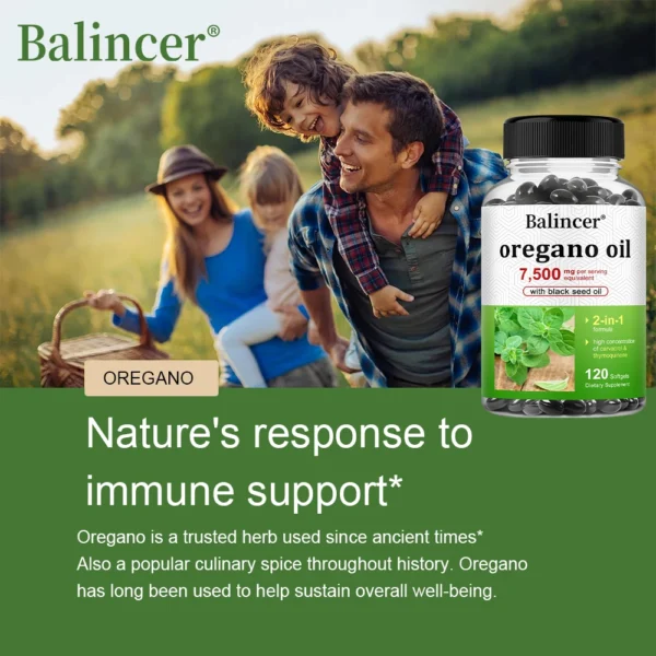 Oregano Oil: with Black Seed Oil for Immune Health, High in Carvacrol and Thymoquinone - Non-GMO