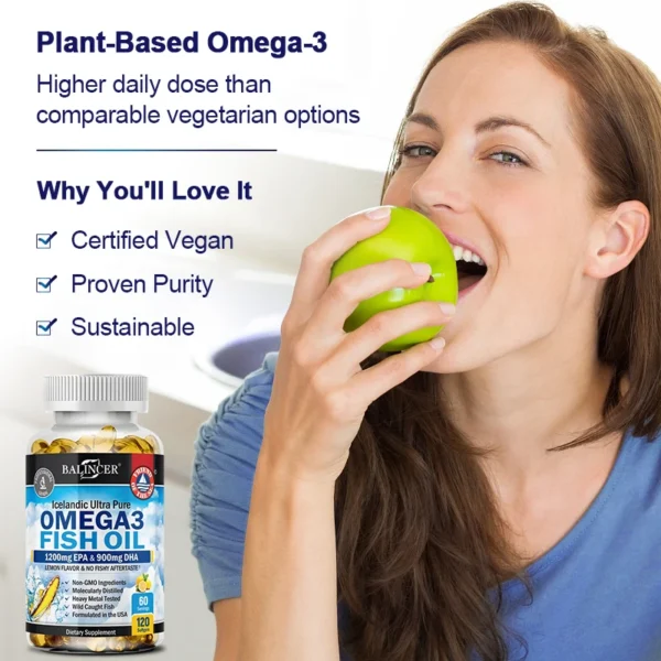 Omega-3 Fish Oil Supplement - with EPA & DHA - Supports Heart and Brain Health Omega 3 Fatty Acids