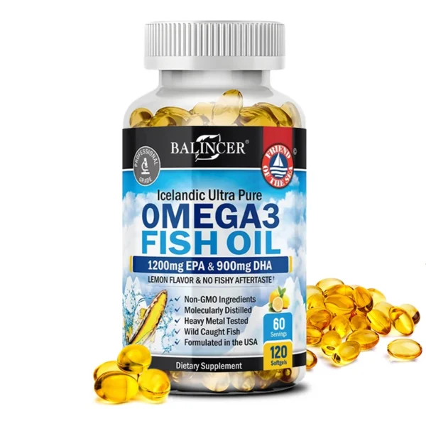 Omega-3 Fish Oil Supplement - with EPA & DHA - Supports Heart and Brain Health Omega 3 Fatty Acids