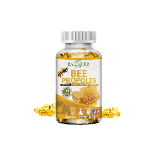 Natural Bee Propolis Capsules - Relieves Joint Pain and Stiffness, Promotes Bone Health, for Immunity and Anti-oxidation - Image 9