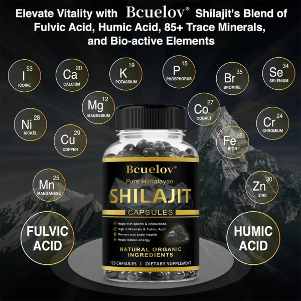 Himalaya Shilajit Capsule: High in Trace Minerals& Fulvic Acid for Energy,Muscle Strength&Immunity, Endurance for Adult