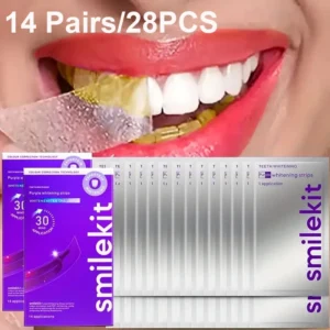 Tiras de branqueamento 9d Original Hismile: Tiras para clareamento dos dentes sensibilidade reduzida