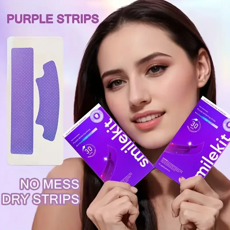 fita clareadora dental roxa: hismile v34 fita roxa clareadora