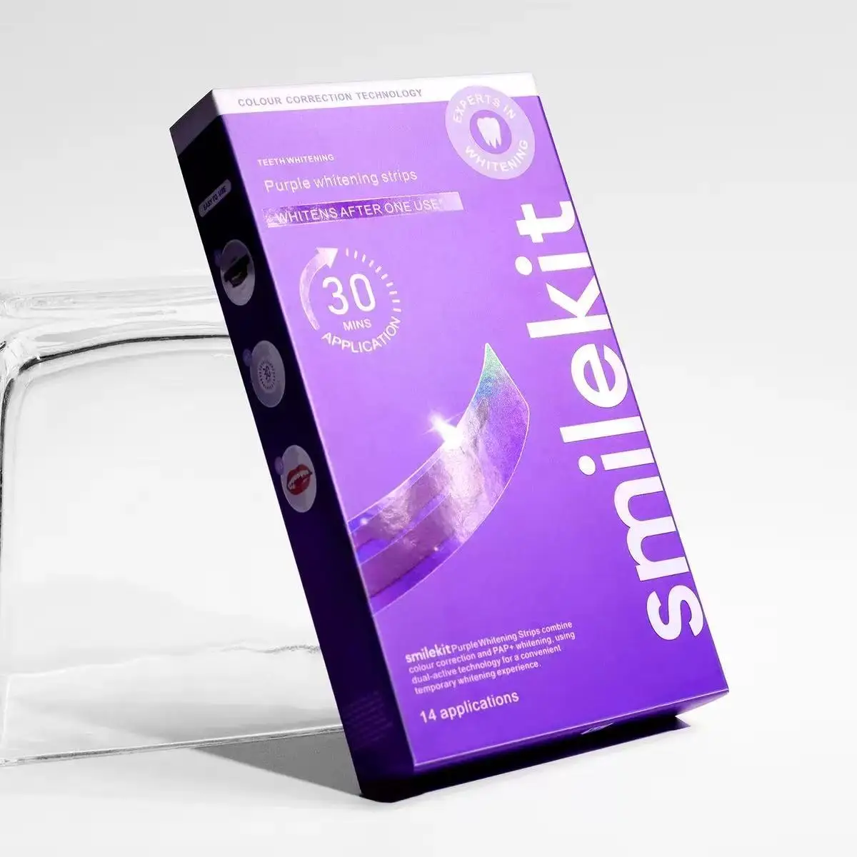 Fita clareadora dental roxa smilekit: Fita v34 roxa clareadora