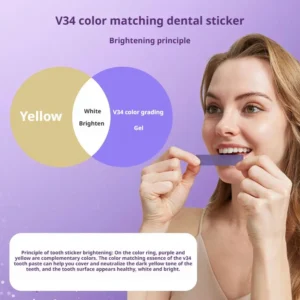 v34 purple teeth whitening strips funciona: Fita clareadora strips v34