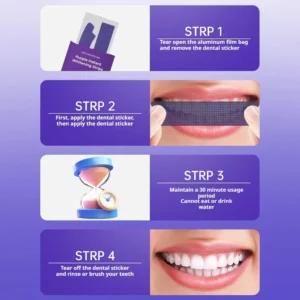 v34 purple teeth whitening strips funciona: Fita clareadora strips v34